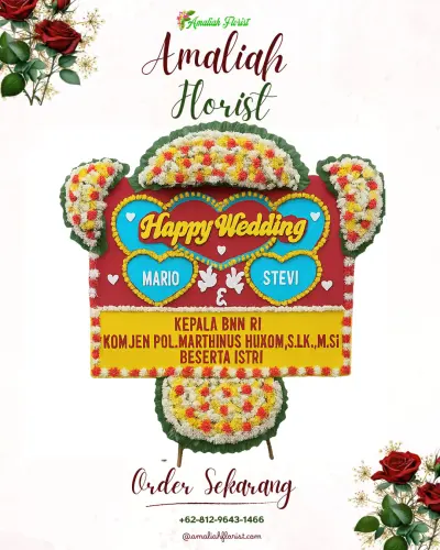 Karangan Papan Bunga Pernikahan di Potorono